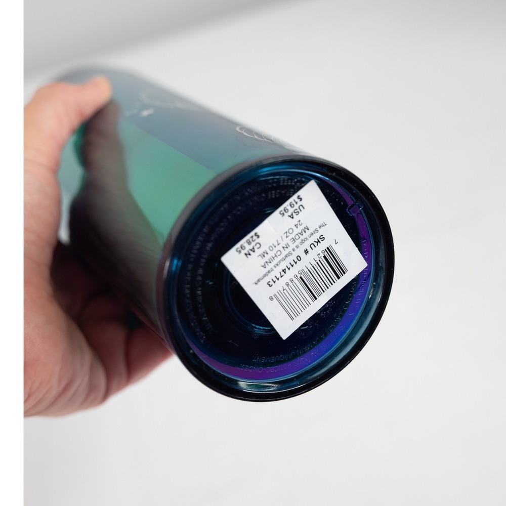 Starbucks Tumbler 24oz Black Green New Iridescent Mermaid Celestial Siren Cup - Picture 5 of 5